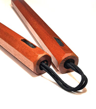 Load image into Gallery viewer, Solid wood hand made mahogany nunchakus straight or tapered