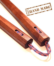 Load image into Gallery viewer, Solid wood hand made mahogany nunchakus straight or tapered