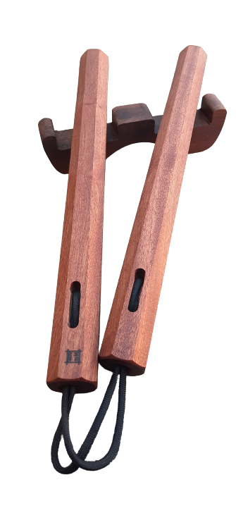 Solid wood hand made mahogany nunchakus straight or tapered
